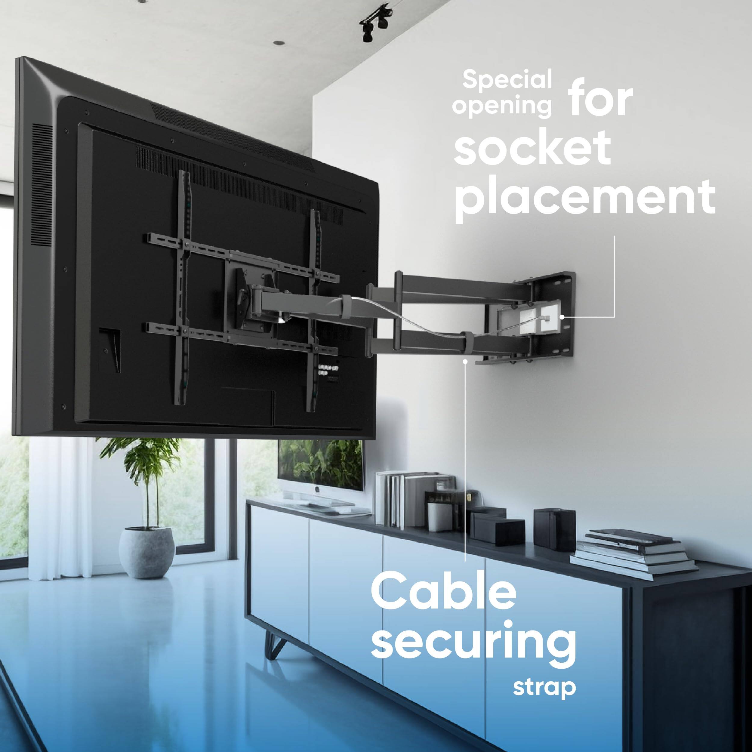 Special opening for socket placement  
Cable securing strap