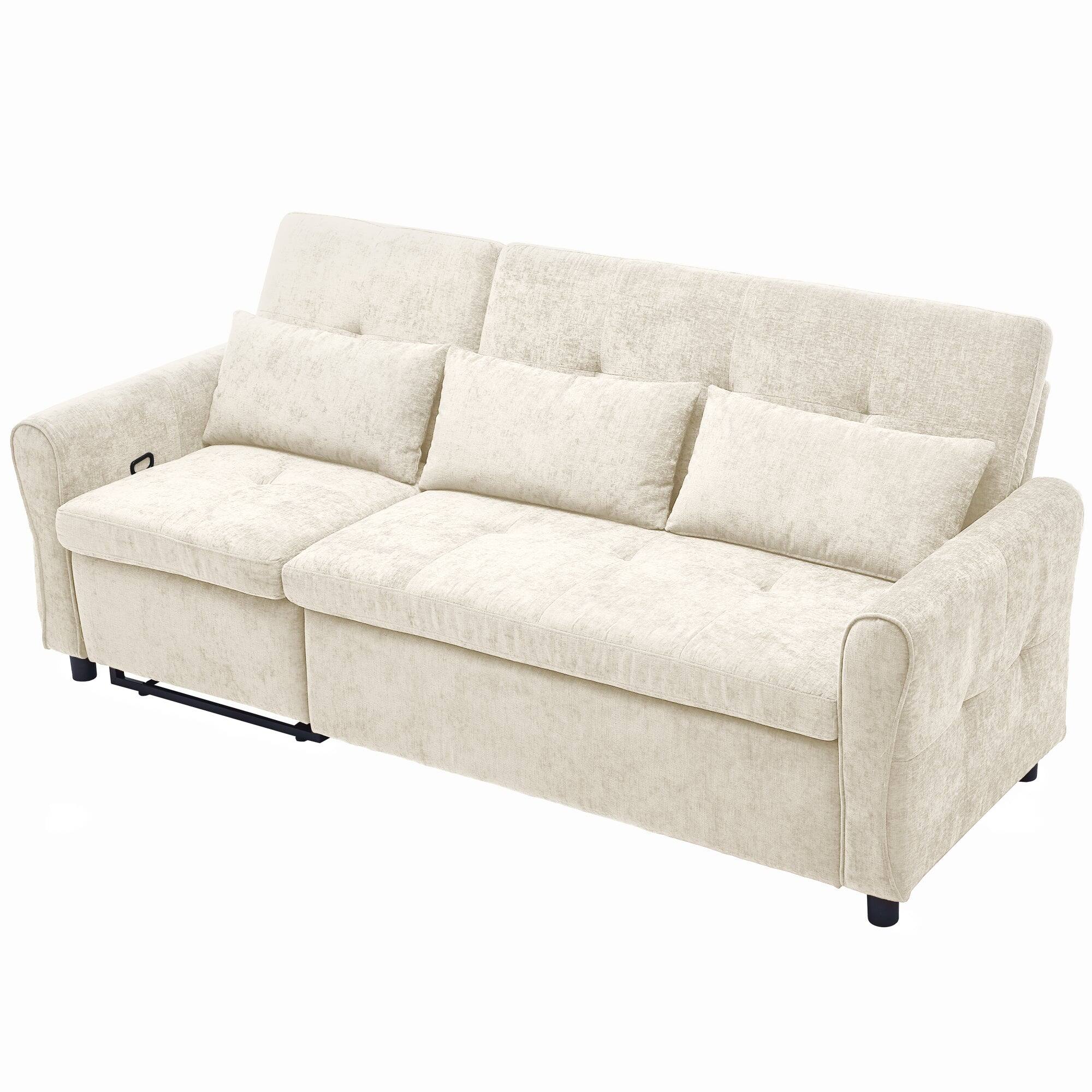 Alt View 7. Boyel Living - 2-in-1 Sofa 82 inch Three-seater Sofa with a Sofa Bed and a Reversible Recliner Sofa for Living Room Beige - Beige.