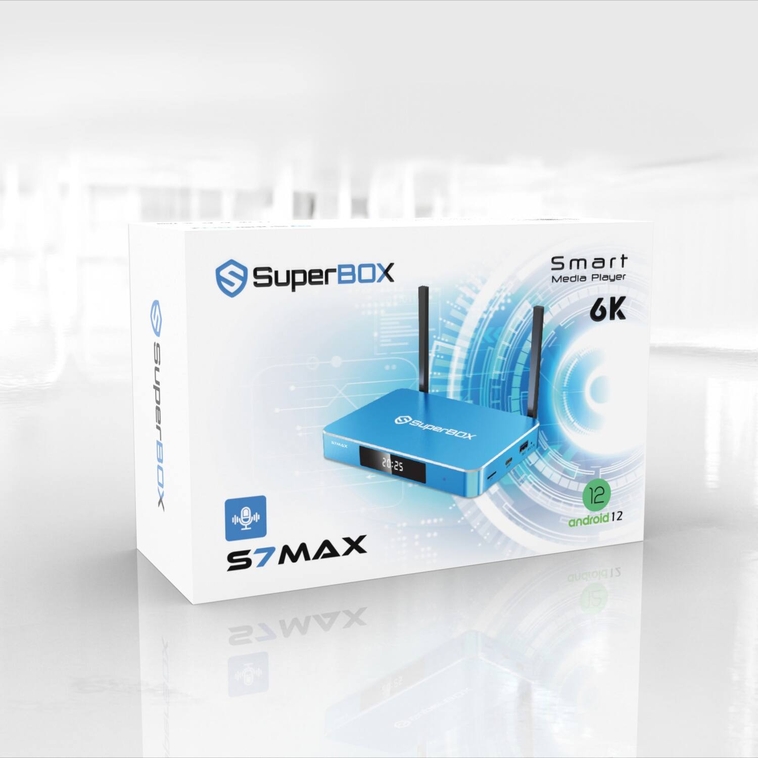 【新品 未開封 シュリンク付き】エリートスパーク 9box SUPERBOX S7 6K Android TV Box with WiFi 6 & Voice Remote TV