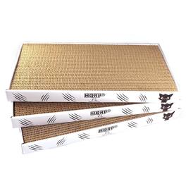 HQRP - Large Reversible Cardboard Cat Scratcher Pads 3-Pack 17.5 x 9.5 in Corrugated Scratch Board for Indoor Cats - Brown