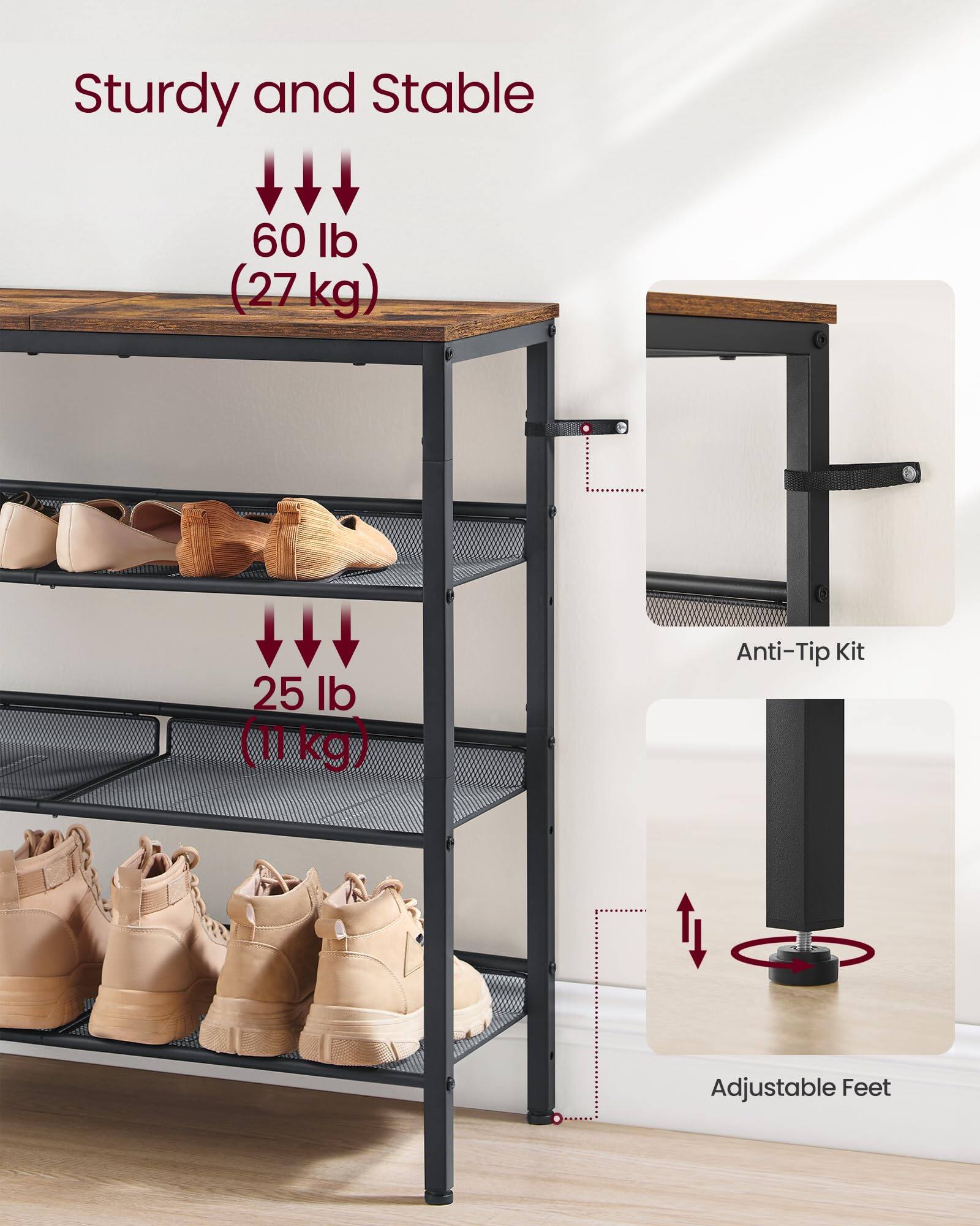 Sturdy and Stable

60 lb (27 kg)

25 lb (11 kg)

Anti-Tip Kit

Adjustable Feet