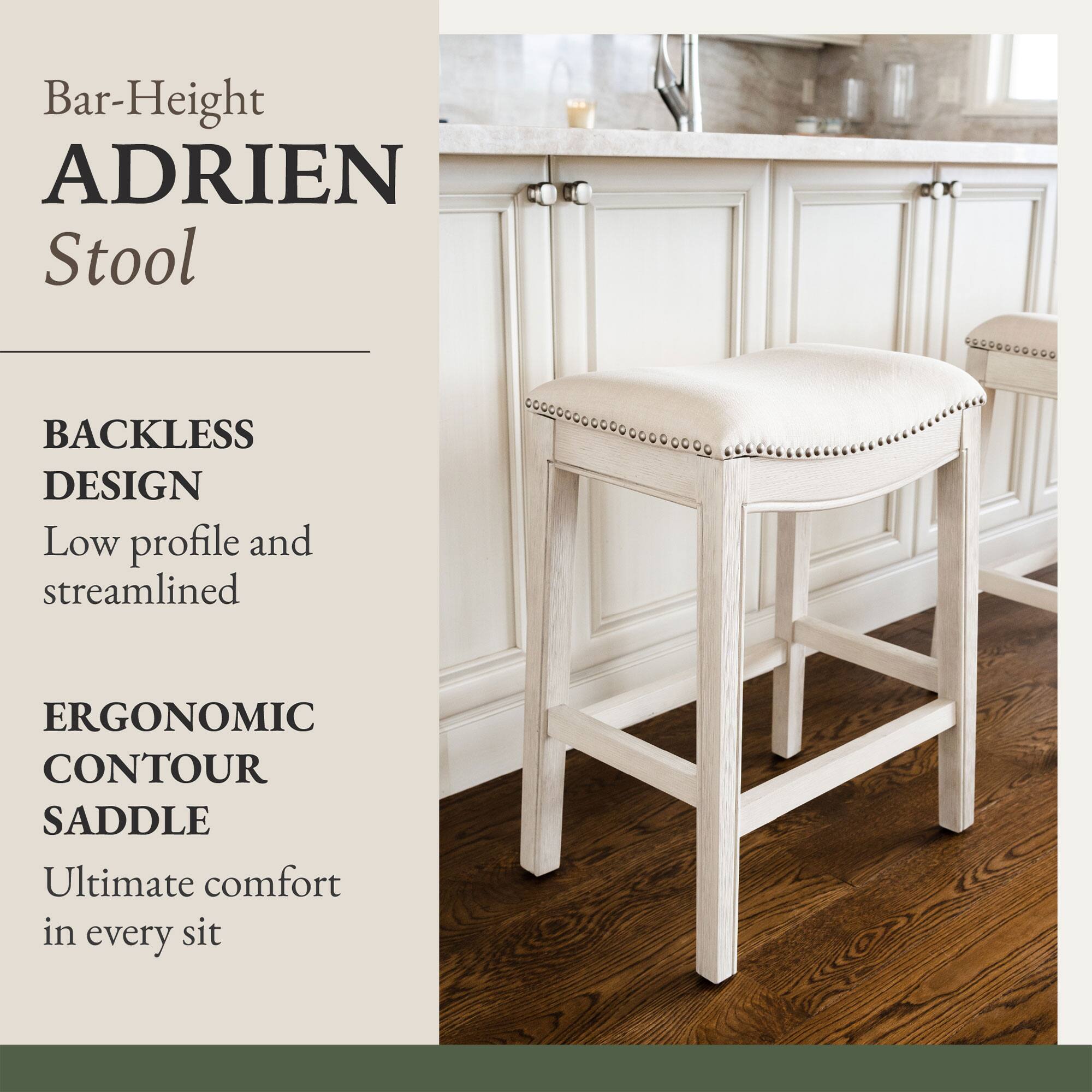 Bar-Height ADRIEN Stool

BACKLESS DESIGN
Low profile and streamlined

ERGONOMIC CONTOUR SADDLE
Ultimate comfort in every sit