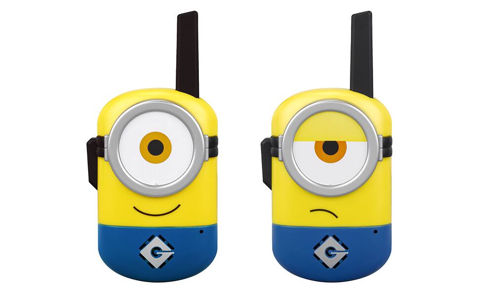 Front. eKids - Minions Walkie Talkies for Kids, Two Way Radios for Indoor or Outdoor Games - Yellow.