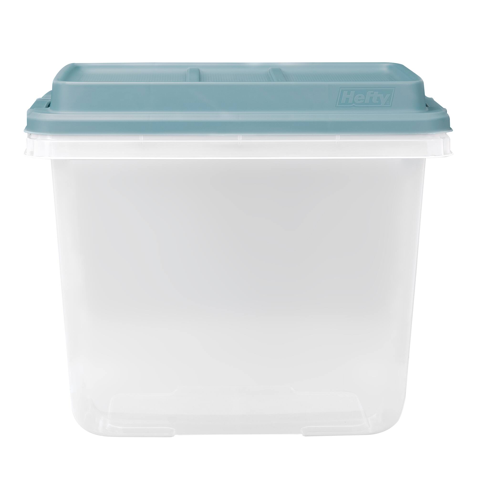 Alt View 2. Hefty - Hefty 6 Pack 32 Quart Lift Off Stackable Plastic Storage Bin and Lid, Smoke Blue - Smoke Blue.