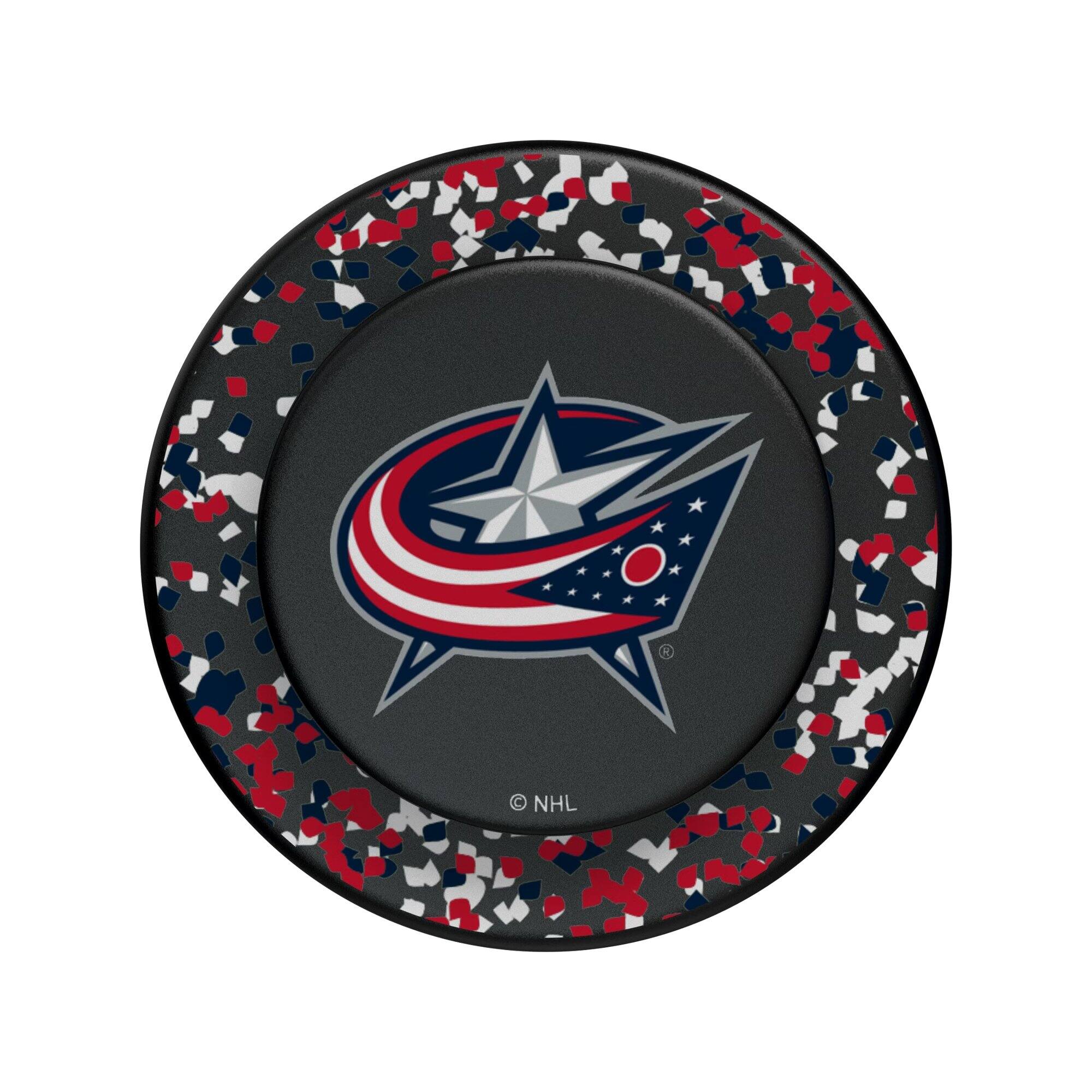 Alt View 2. Keyscaper - Columbus Blue Jackets Confetti Magnetic Phone Grip & Stand - No Size - Black.
