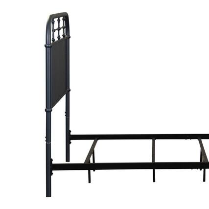 Front. Liberty Furniture Industries - Vintage Series Full Metal Headboard - Navy in Distressed Metal - Black.