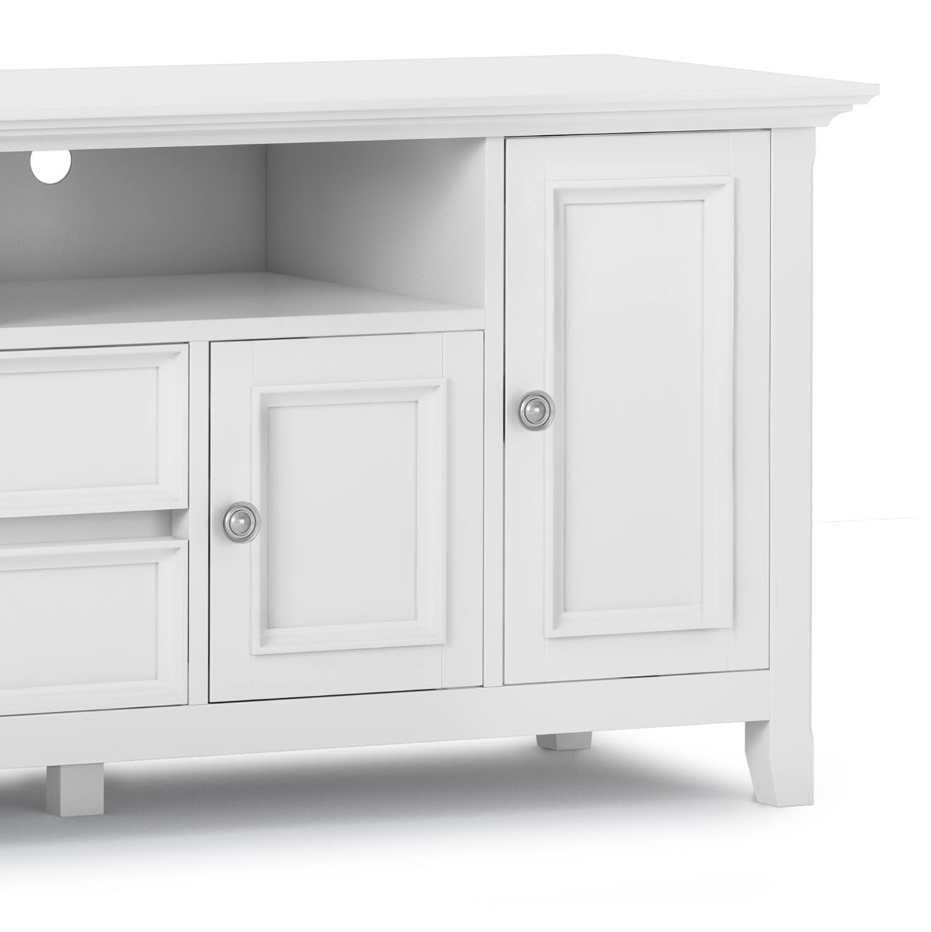 Alt View 11. Simpli Home - Hunter SOLID MANGO WOOD TV Media Stand in Umber Brown, Gold For TVs up to 65 inches - Umber Brown, Gold.