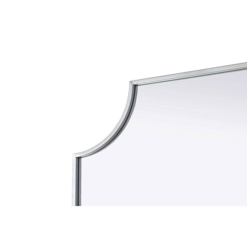 Left. Elegant Kitchen and Bath - Notched Metal Mirror 27x32 inch in Silver - Silver.