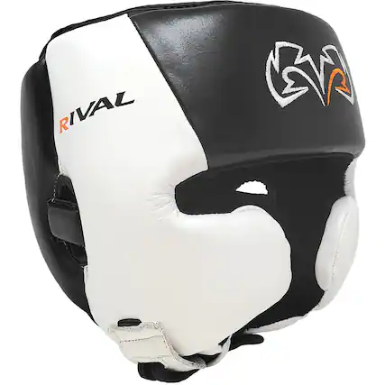Front. RIVAL - Rival Boxing RHG20 Traditional Headgear - Small - Black/White - Black/White.