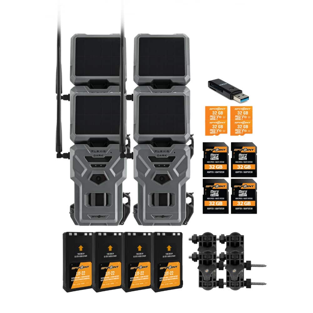 Spypoint - Flex-S-Dark Solar Trail Camera with Panel (4 Pack) with Accessories price history on PriceWatchPro