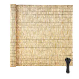 VEVOR - Natural Reed Fencing, 5.58 x 16.4 ft, Decorative Natural Reed Fencing Roll, Decorative Fence for Backyard Garden Divider - Natural Wood Tone