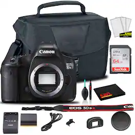 Canon - EOS 5DS R DSLR Camera (Body Only) (0582C002) + EOS Bag + Sandisk Ultra 64GB Card + Cleaning Set And More (Intern