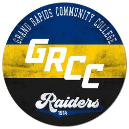 Jardine - Grand Rapids Raiders 20'' x 20'' Retro Logo Circle Sign - Navy
