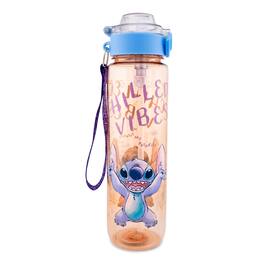 Silver Buffalo - Disney Lilo & Stitch "Chilled Vibes" Water Bottle With Lid and Strap | 33 Ounces - Blue