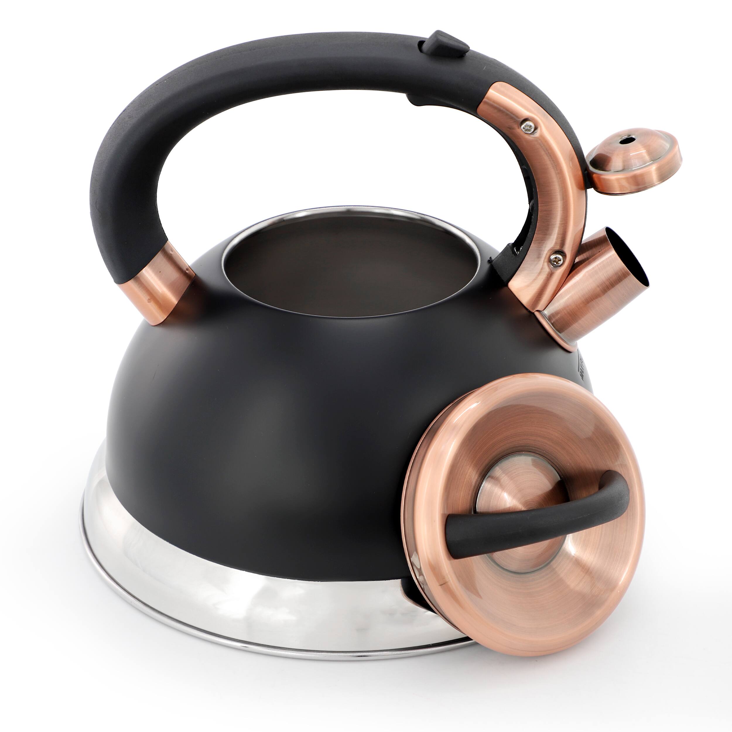 Alt View 1. Mr. Coffee - Mr. Coffee Flintshire 2.2 Quart Stainless Steel Whistling Tea Kettle in Matte Black - Black.