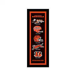 Sporticulture - Cincinnati Bengals 12" x 36" Heritage Framed Banner - Orange
