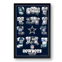 Sporticulture - Dallas Cowboys 14" x 20" Uniform Heritage Framed Art Print - Multicolor