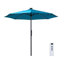 Mondawe - 10ft Electric Patio Umbrella with Remote and LED Light - Blue