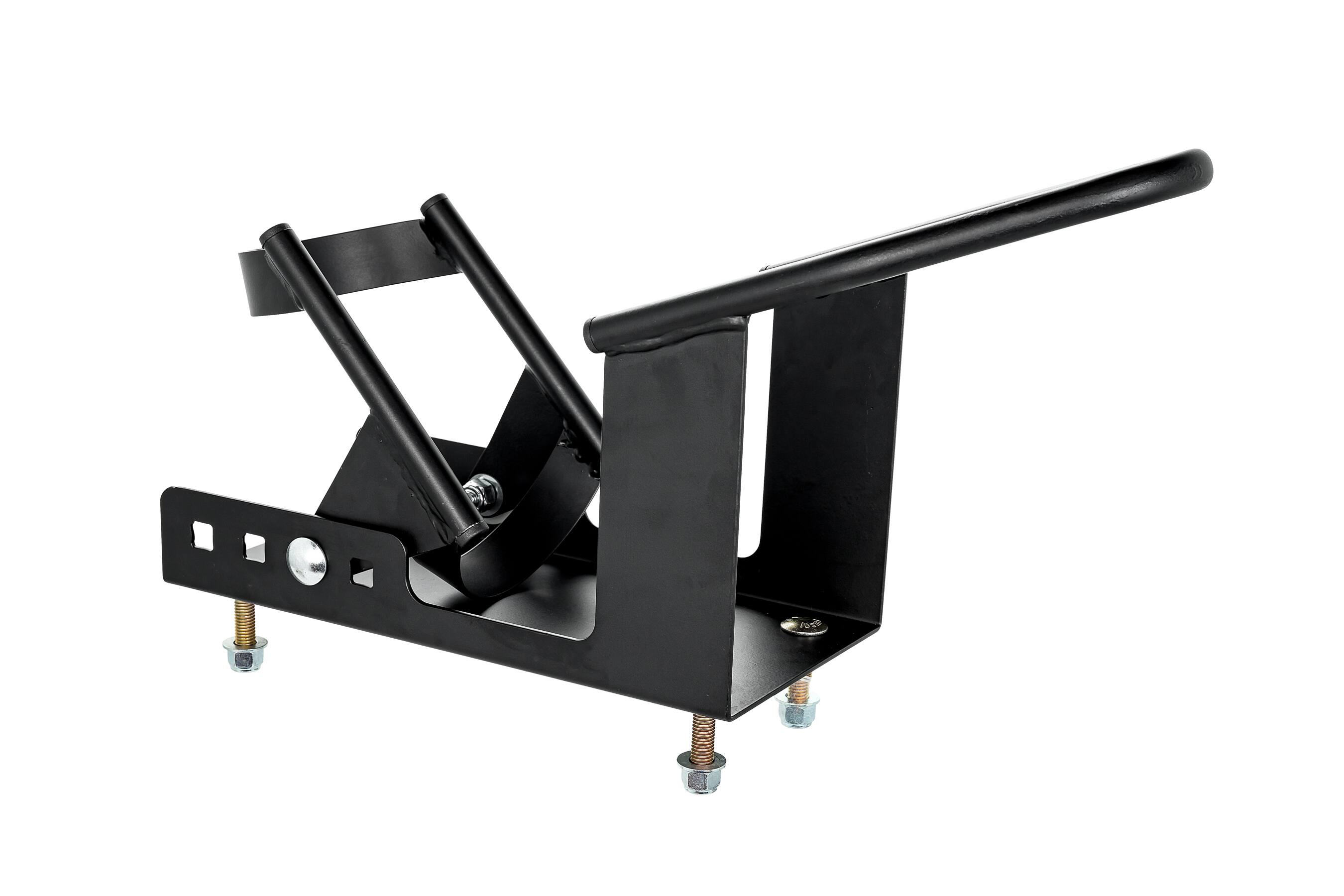 Alt View 10. Camco - Camco Motorcycle Wheel Chock Mount with Handlebar Straps & Universal Tire Fit - Black.