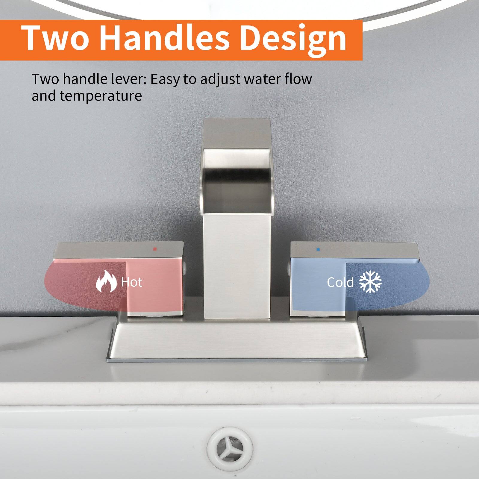 Two Handles Design

Two handle lever: Easy to adjust water flow and temperature

Hot

Cold