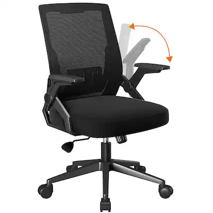 Front. GTPlayer - Breathable Mesh Office Chair with Flip-up Armrests Ergonomic Computer Desk Chair with Adaptive Lumbar Support,Black - Black.