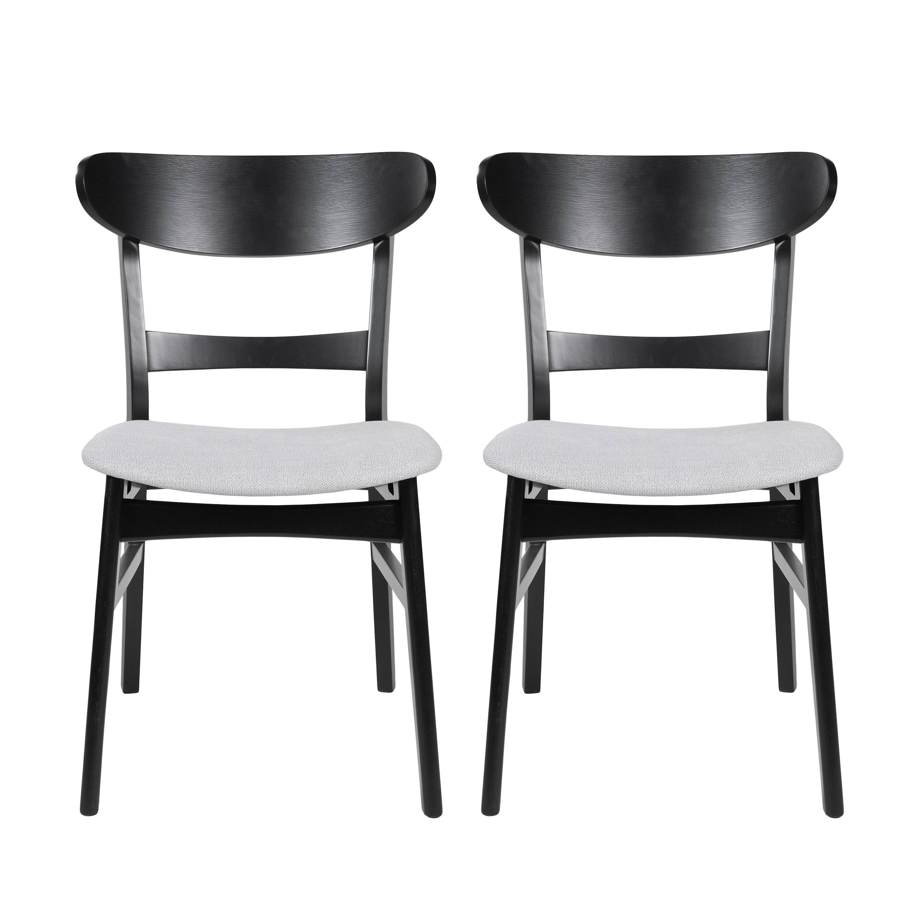 Left. TinyHomie - DINING CHAIR Set of 2 - LIGHT GREY.