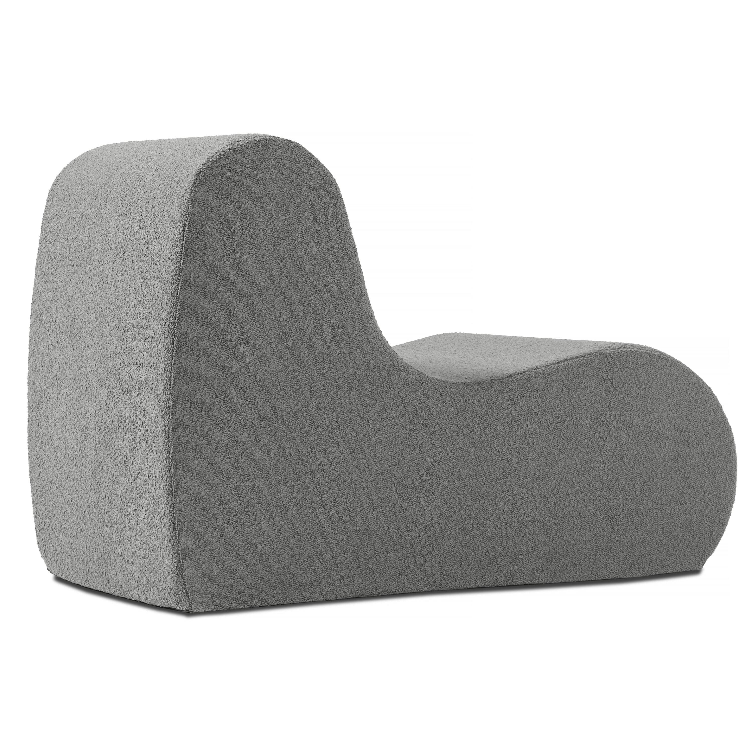 Front. Jaxx - Jaxx Uptown Modern Armless Accent Chair, Boucle Dark Grey - Dark Grey.