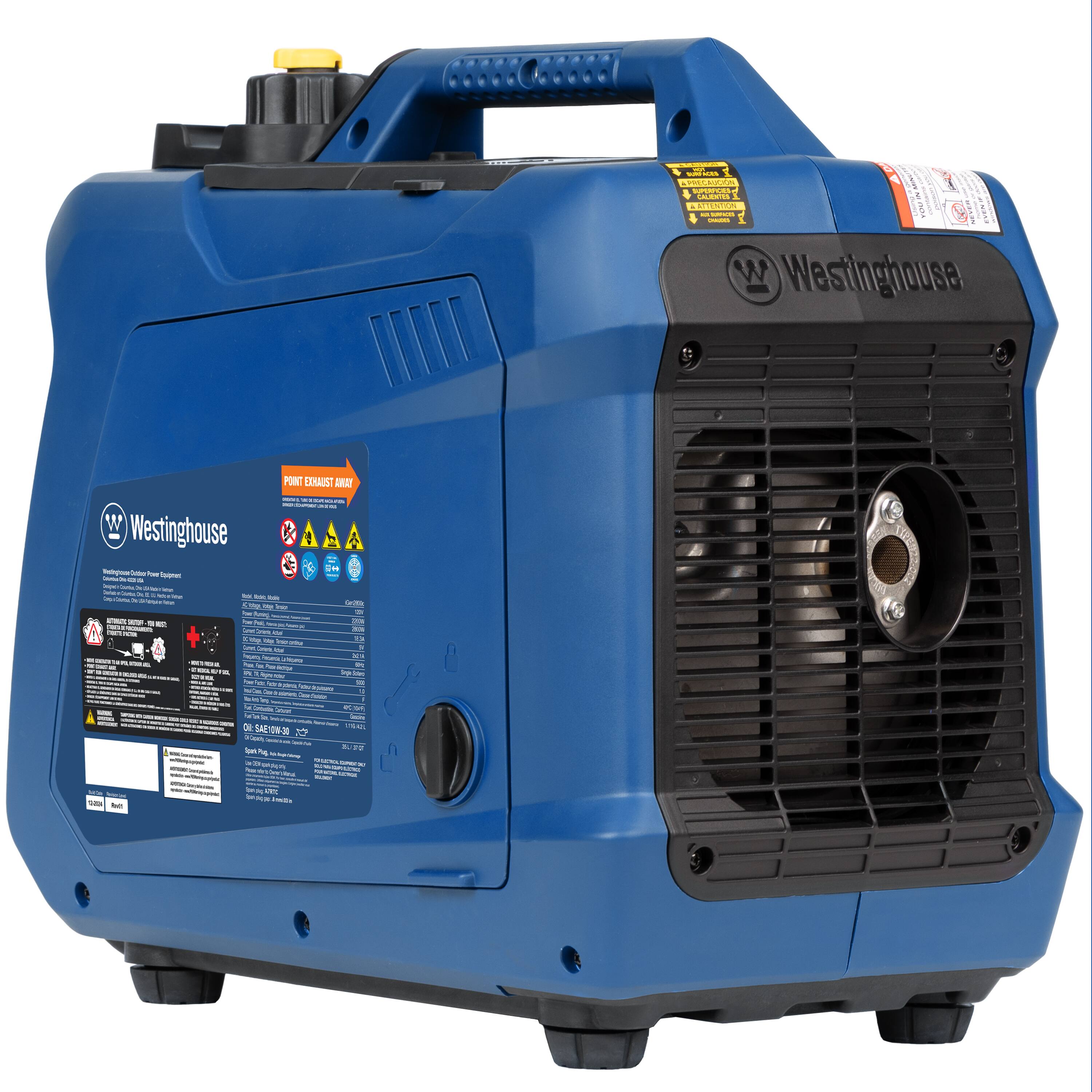 Westinghouse Portable Power Generator  
Model: WGen7500  
Serial Number: 011g  
Westinghouse PIN LXNAUST 2