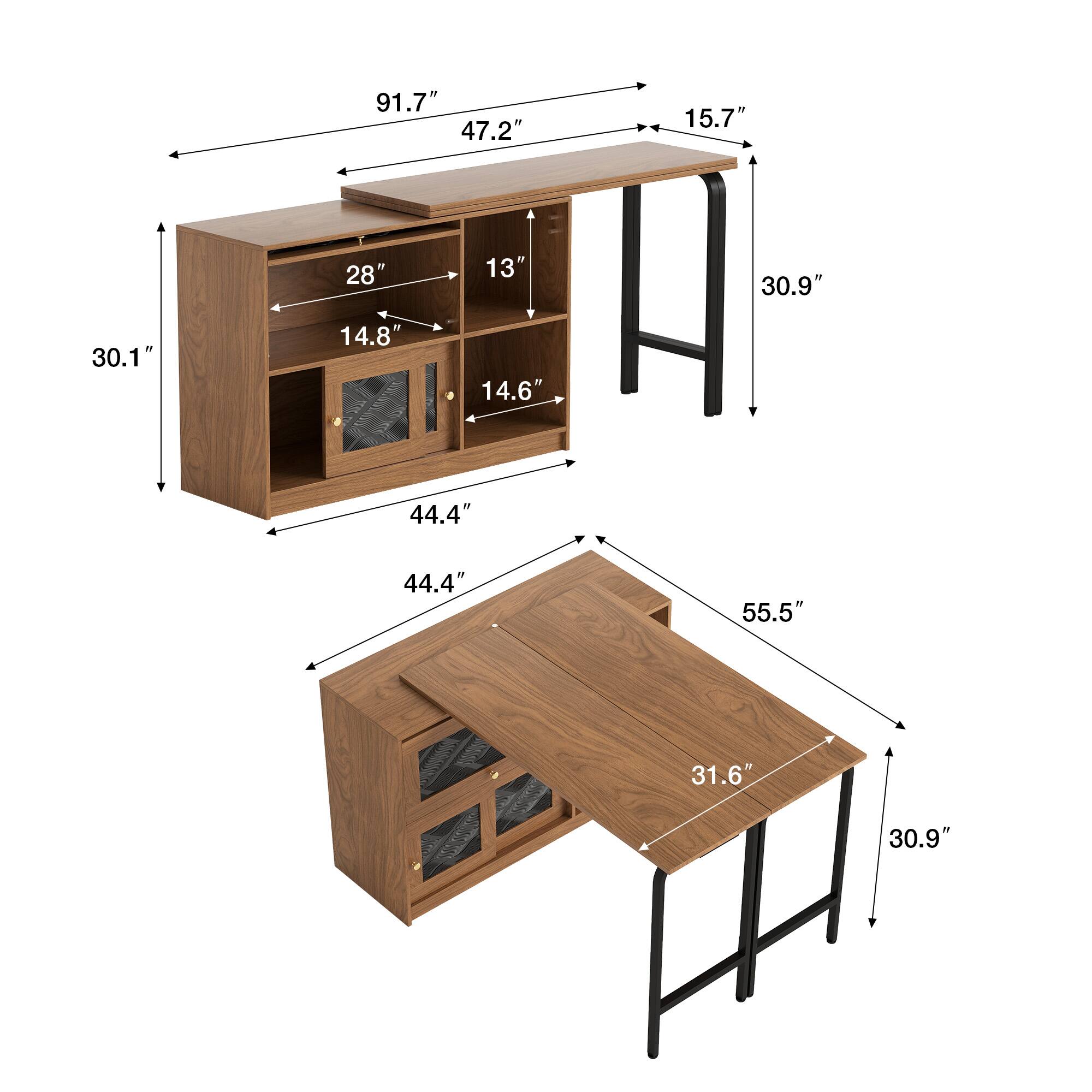 91.7" x 47.2" x 15.7"  
30.9" x 30.1" x 14.8" x 14.6" x 44.4" x 44.4" x 55.5" x 31.6" x 30.9"