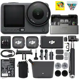 Bundle - Osmo Action 6 Standard Combo + DJI Mic 3 2-Person Wireless System | 8K, 1/1.1" Sensor, 32-Bit Float Audio, Timecode - Gray