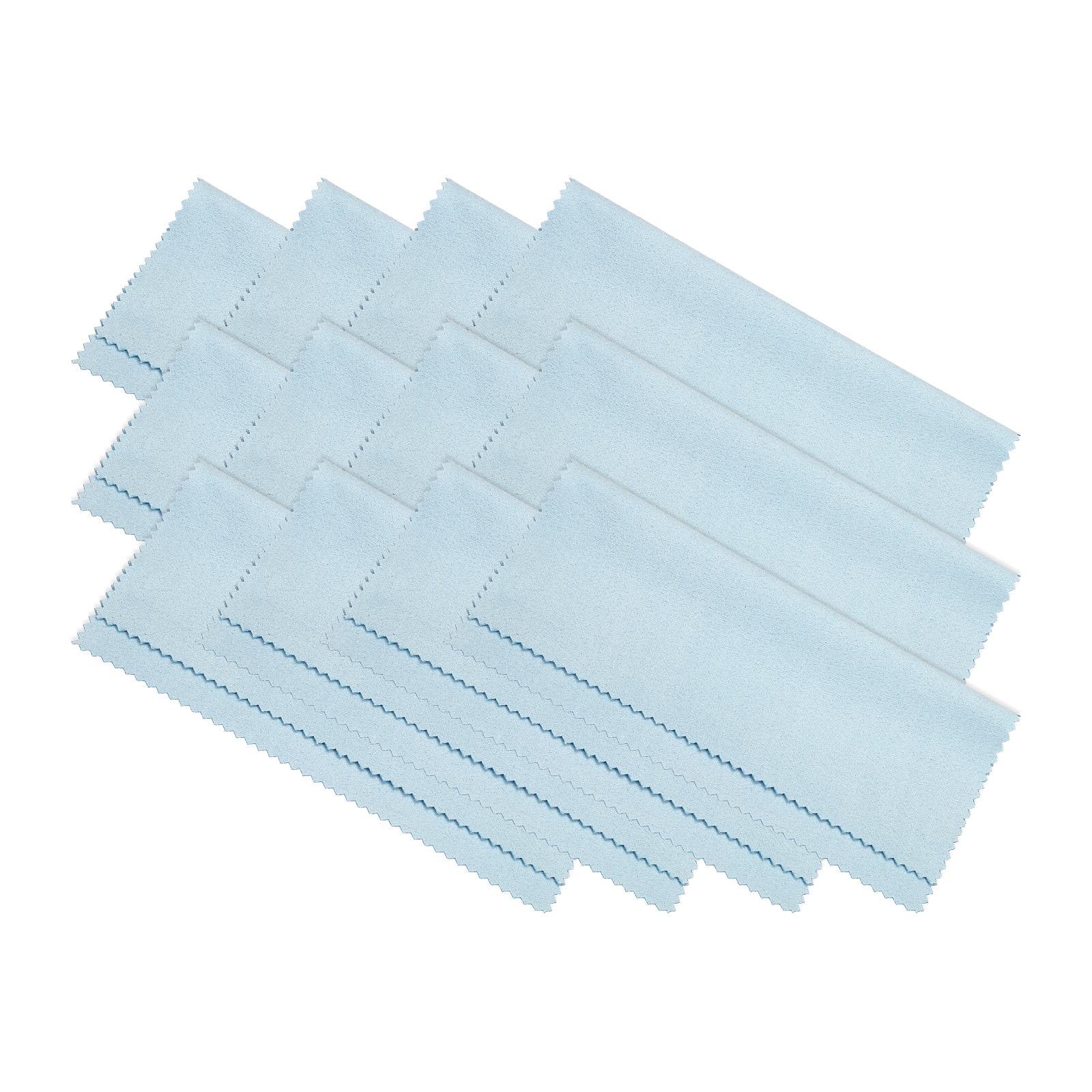 Unique Bargains - Eyeglass Microfiber Cleaning Cloth 6"x6", 12pcs Soft Suede Wipe for Lens, Eyeglasses, Screens in Vinyl Pouch - Blue