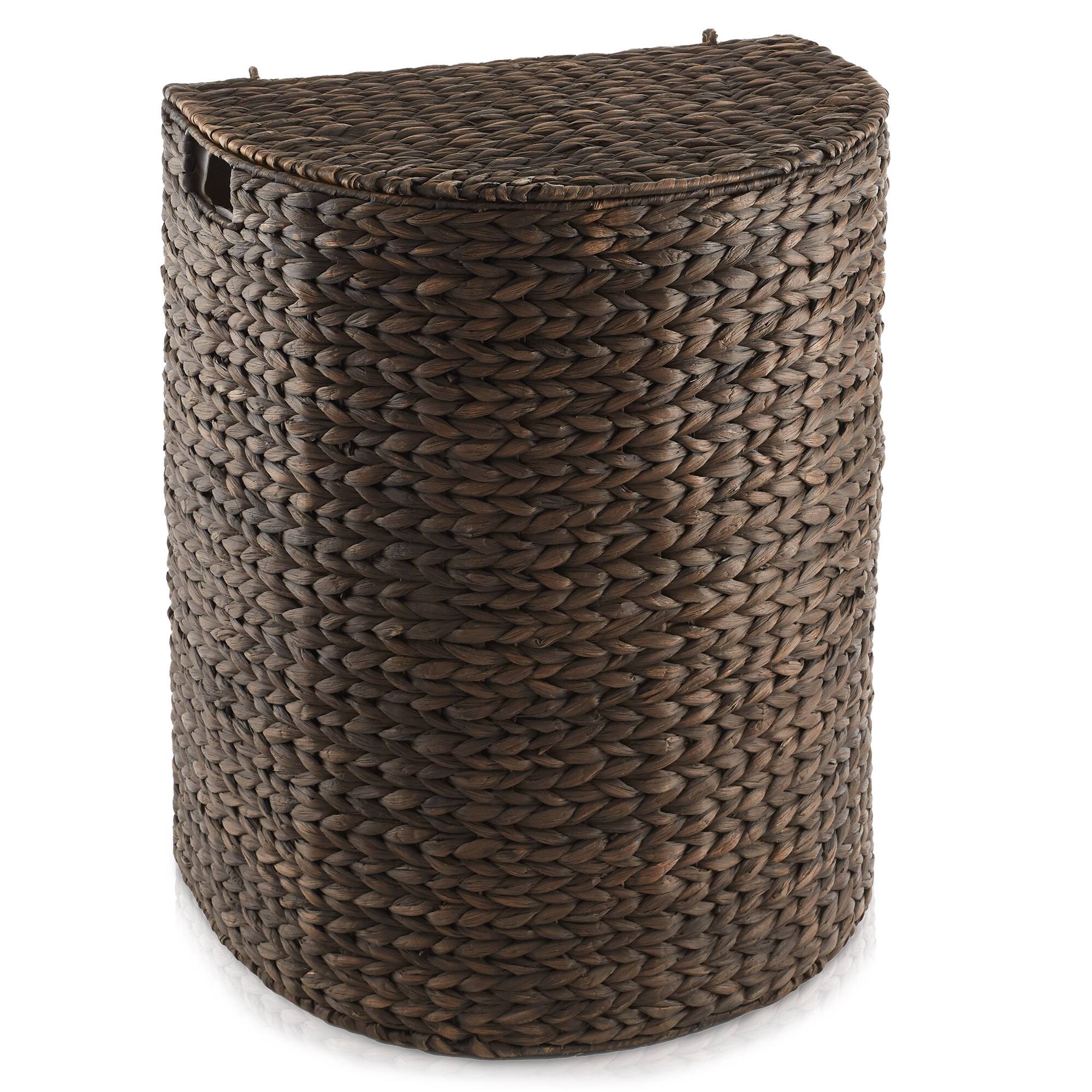 Alt View 2. Casafield - Half Moon Laundry Hamper Basket w/ Lid and Removable Liner for Clothes - Espresso.
