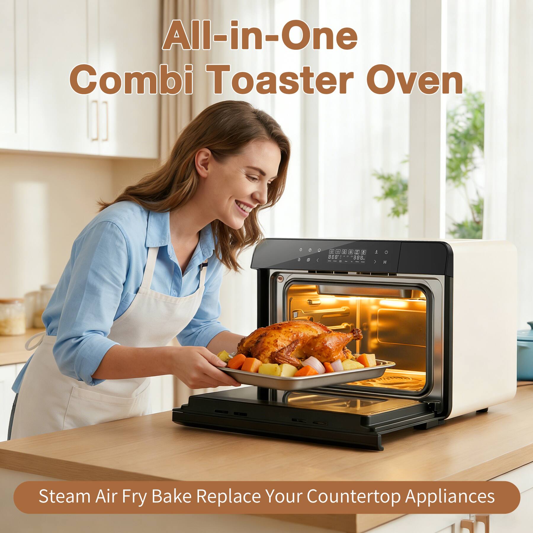 All-in-One Combi Toaster Oven

Steam Air Fry Bake Replace Your Countertop Appliances