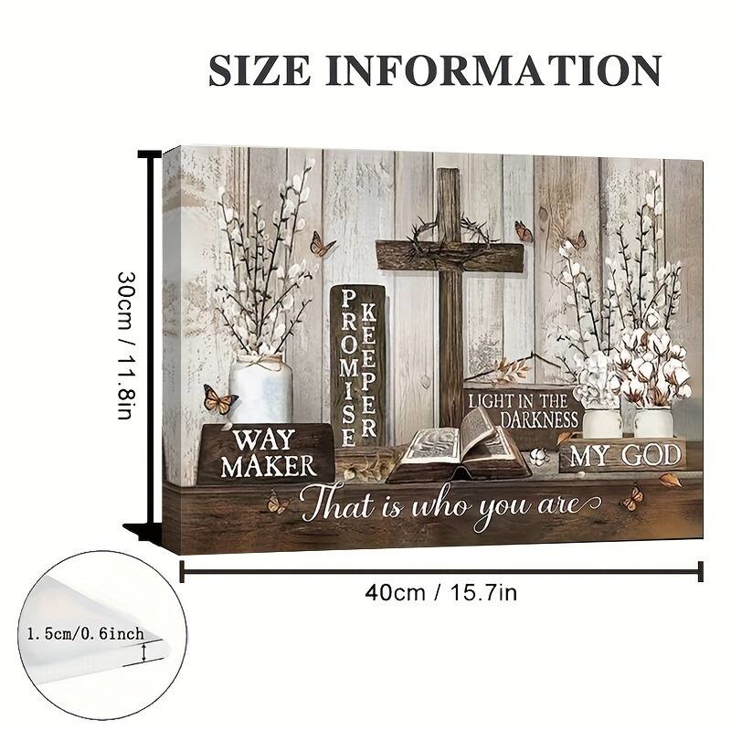 SIZE INFORMATION

30cm / 11.8in

40cm / 15.7in

1.5cm / 0.6inch

KEEPER OF THE PROMISE

WAY MAKER

LIGHT IN THE DARKNESS

MY GOD

That is who you are