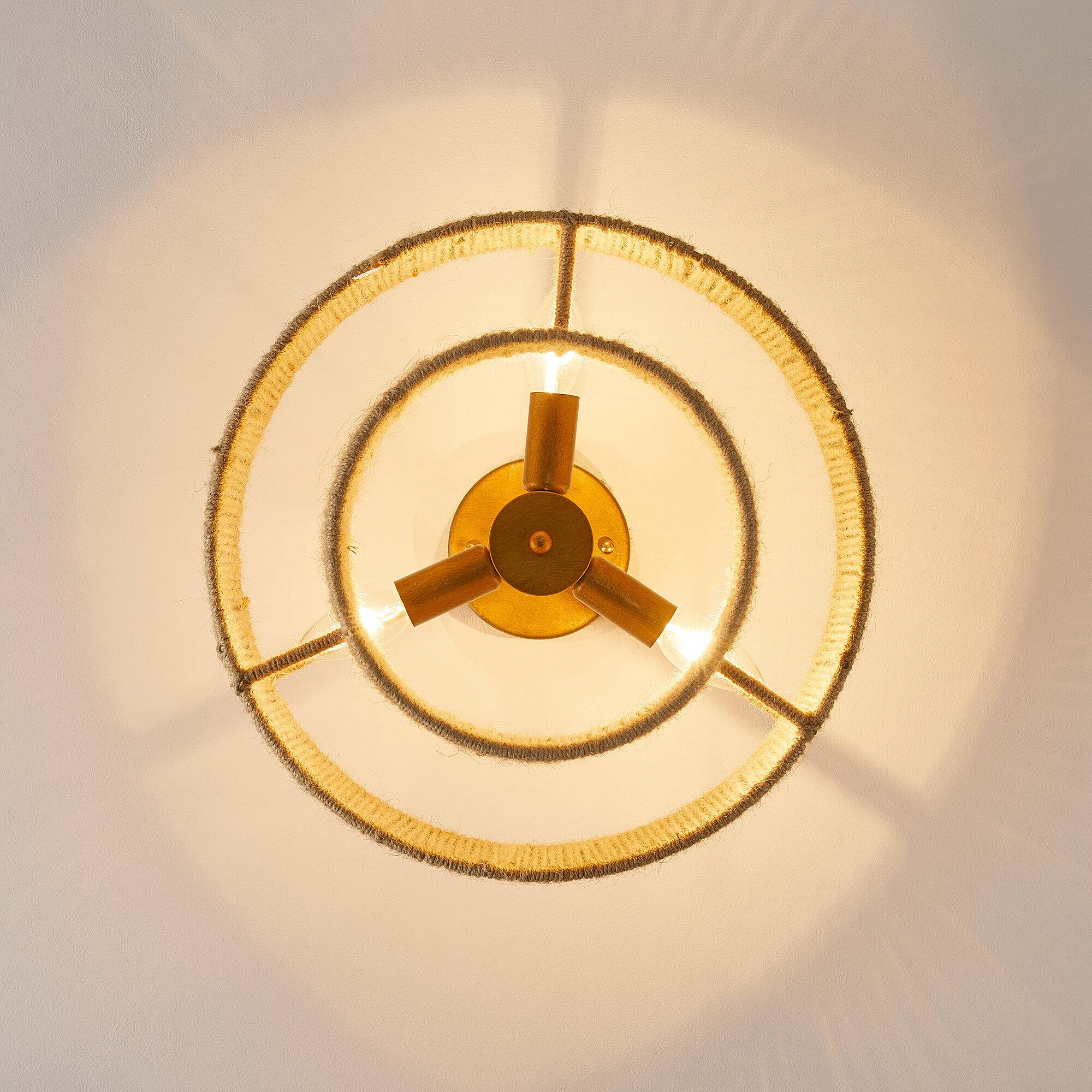 Alt View 6. Parrot Uncle - 3-Light Traditional Farmhouse Wabi-Sabi Flush Mount Light - Brown.