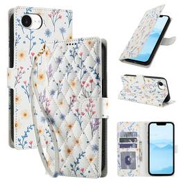Dteck - Floral Wallet Case for Apple iPhone 17e with Wrist Strap, Premium PU Leather Shockproof Protective Flip Kickstand Cover - E