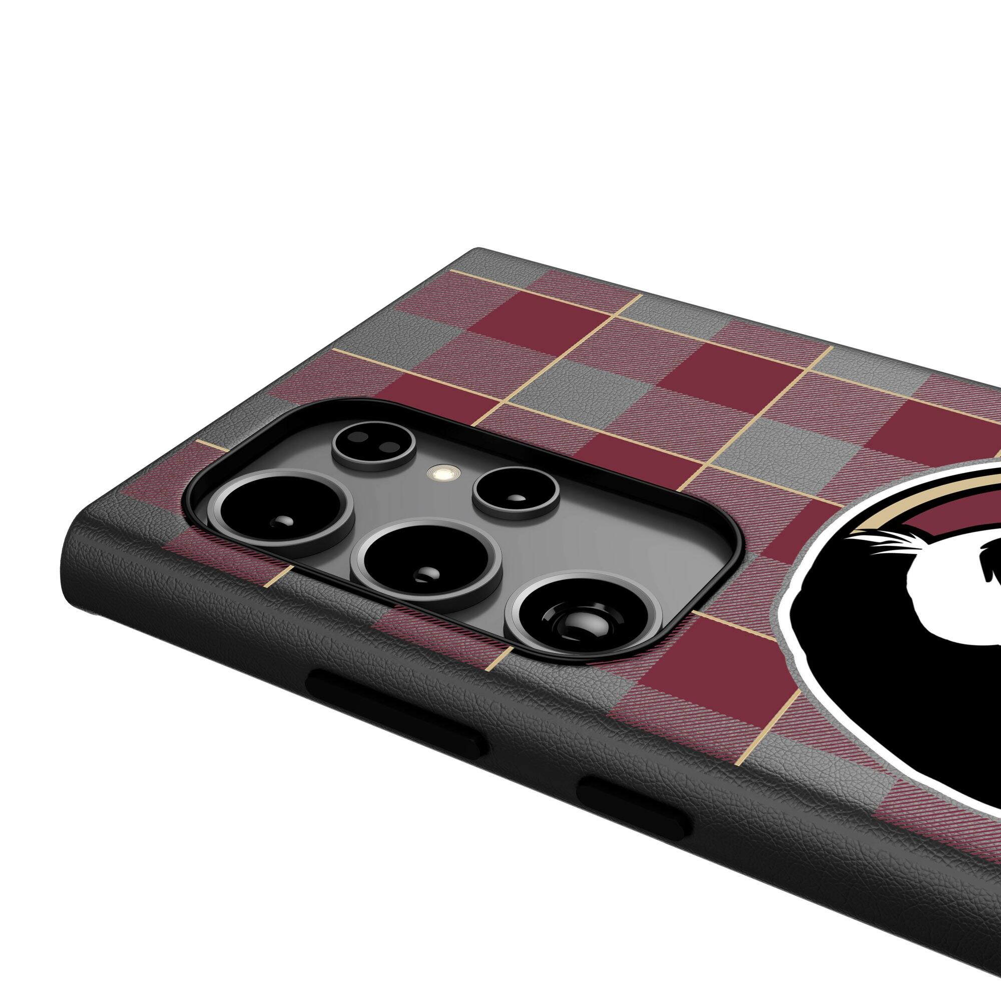 Alt View 3. Keyscaper - Florida State Seminoles Plaid Galaxy Magnetic Bump Case - S25 Ultra - Black.