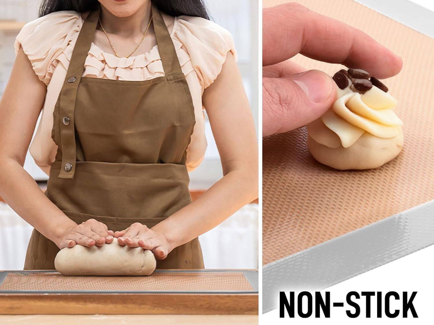 Alt View 1. Zulay Kitchen - Zulay Kitchen 16.5"x11.6" 2-Pack Silicone Baking Mat - Reusable Nonstick Baking Sheet - Light Gray.