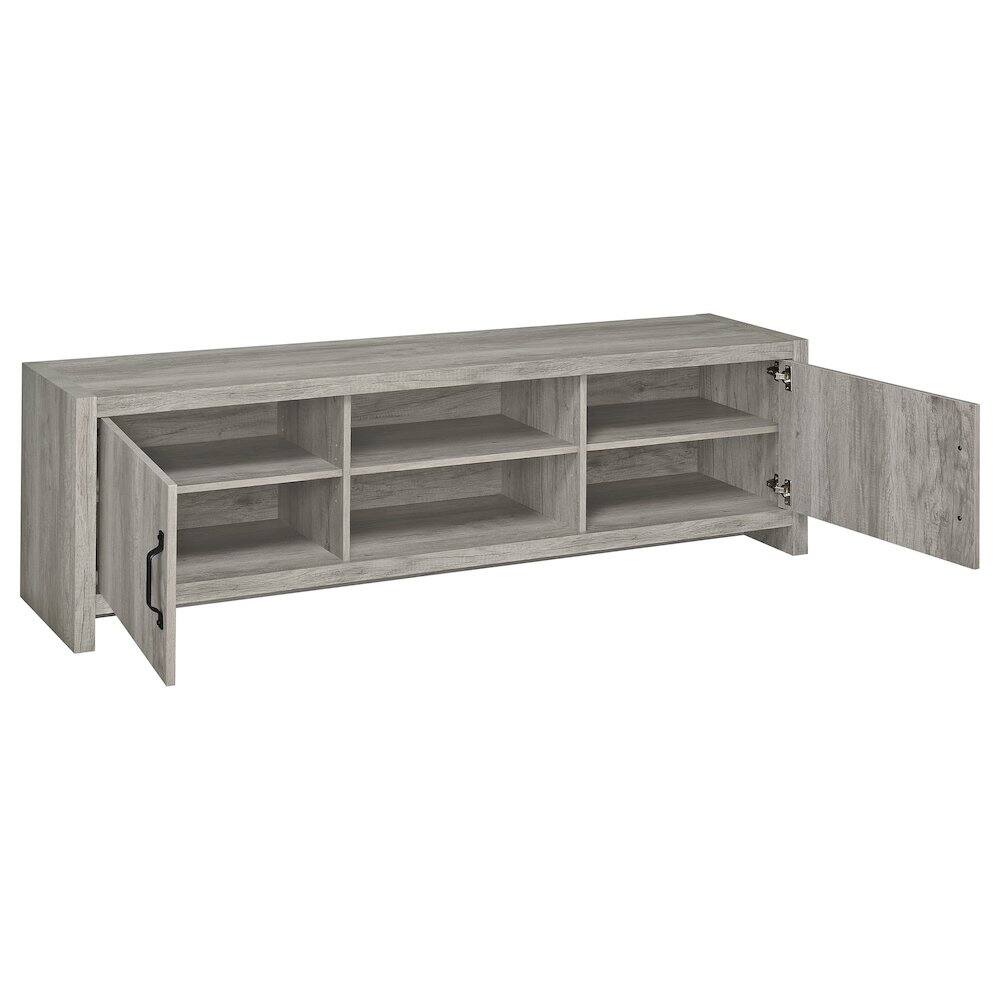 Alt View 2. Coaster Co. of America - Burke 2-door Engineered Wood 71" TV Stand Grey Driftwood - Brown.