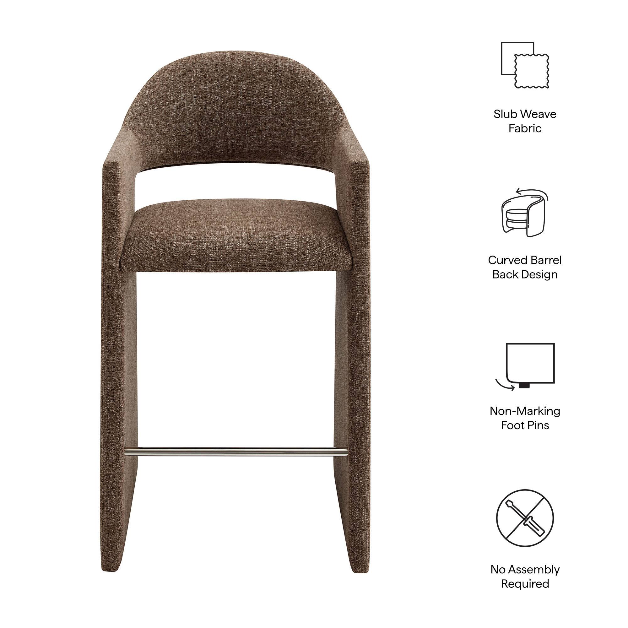 Slub Weave Fabric  
Curved Barrel Back Design  
Non-Marking Foot Pins  
No Assembly Required