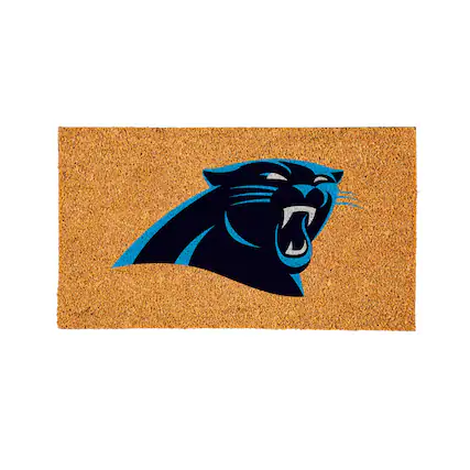 Front. Evergreen Enterprises - Carolina Panthers 28" x 16" Logo Turf Mat - Multicolor.
