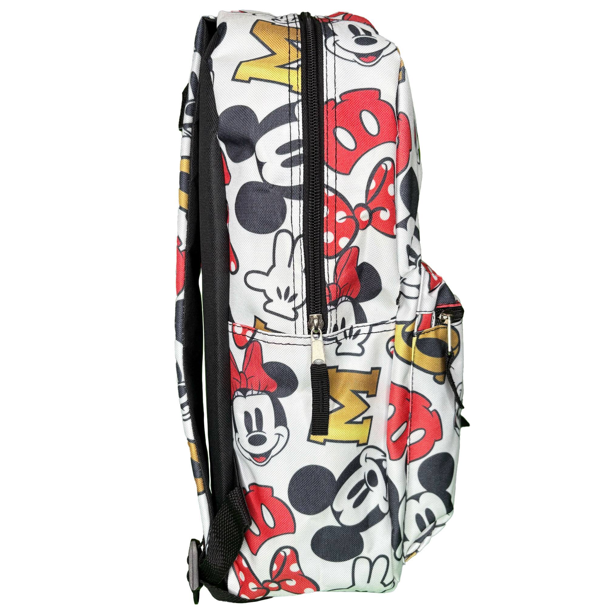Alt View 3. Disney - Disney Mickey Minnie Mouse All Over Print 16" Backpack w/ Front Pocket White - Assorted Pre-Pack.