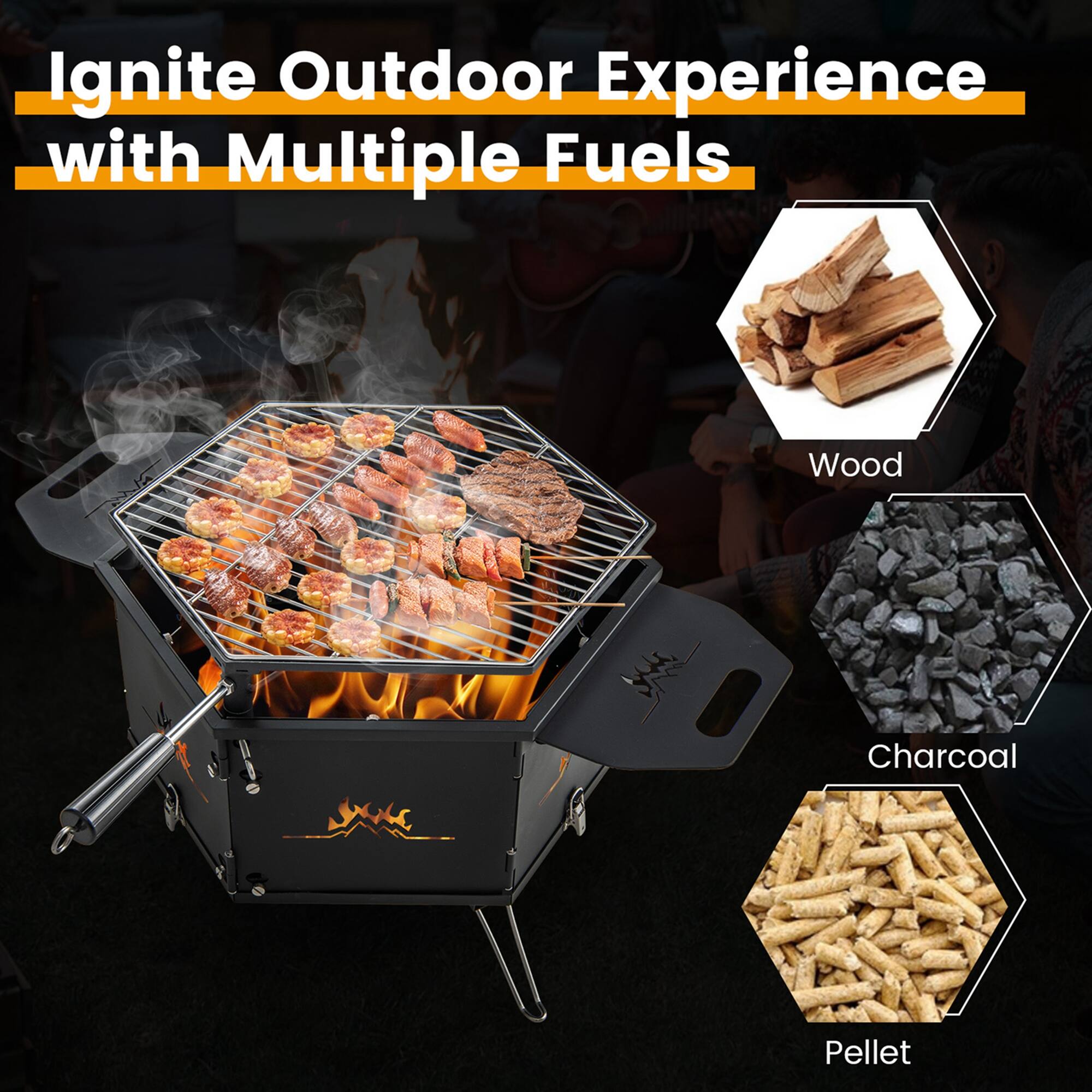 Ignite Outdoor Experience with Multiple Fuels: Wood, Charcoal, and Pellet