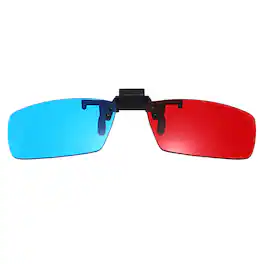 Unique Bargains - 3D Clip-on Glasses, Anaglyph 3D Viewing Glasses Hanging Frame Square for Movies Theater Games TV Photos - Red Blue