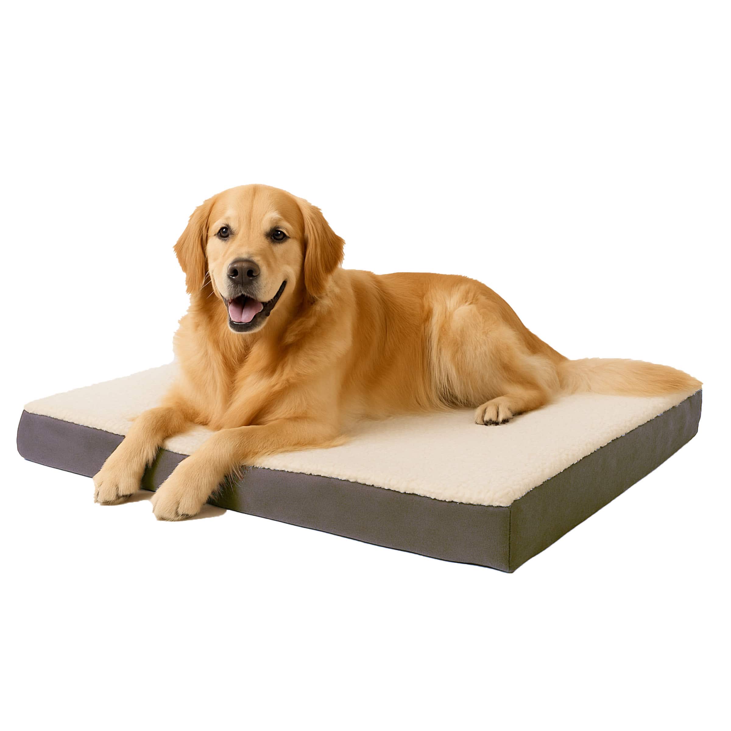 PetMaker - Orthopedic Dog Bed - 2-Layer 36x27-Inch Memory Foam Pet Mattress with Machine-Washable Cover for Large Dogs up to 65lbs - Gray