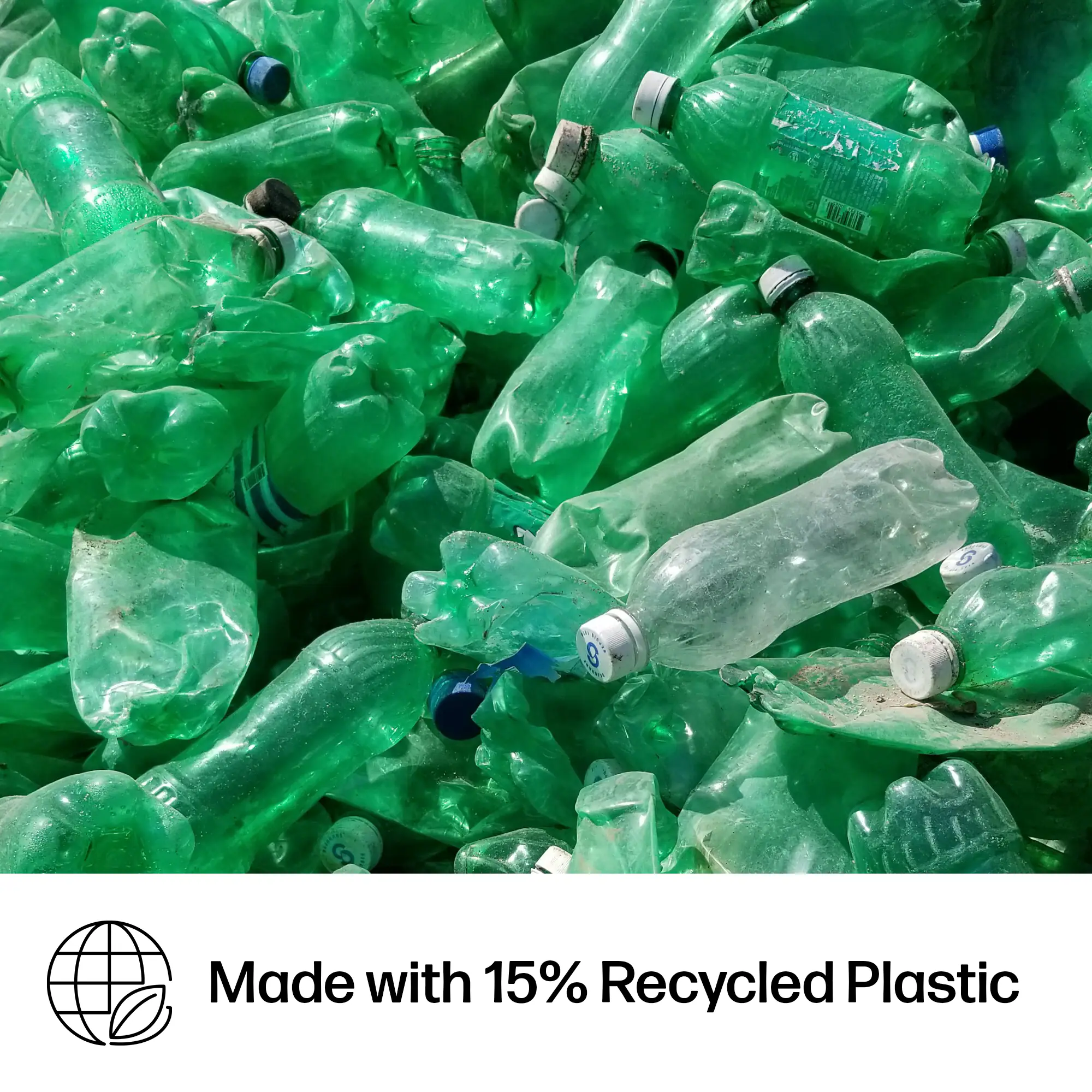 Made with 15% Recycled Plastic