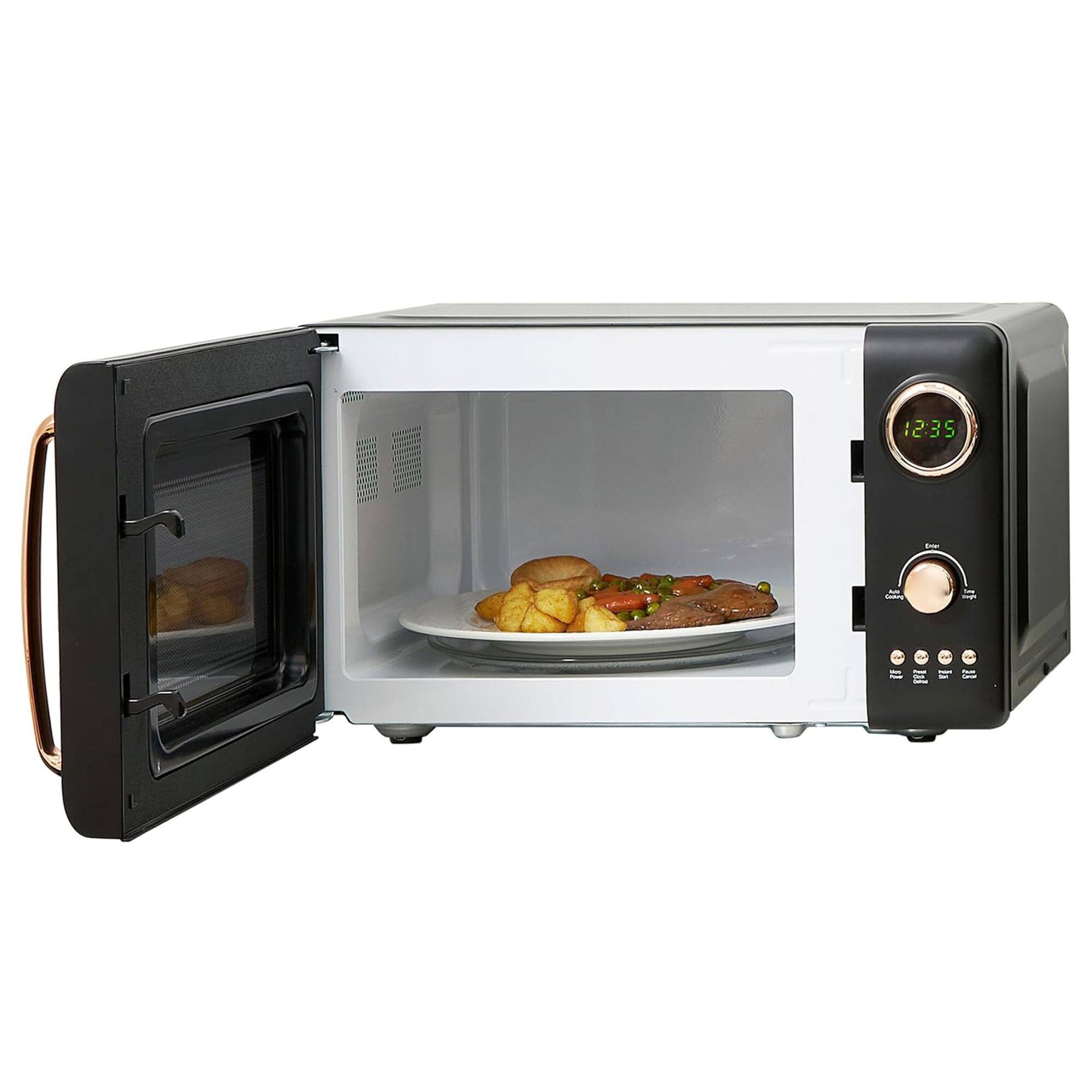 Alt View 7. Haden - Haden 700 Watt 0.7 Cubic Foot Microwave Oven with Digital Controls, Black/Copper - Black / Copper.