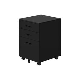 HTUTWOO - File Cabinet - 3-Drawer Rolling Mobile Storage Cabinet, Printer Stand, Office Organization, Laminate Finish - Black