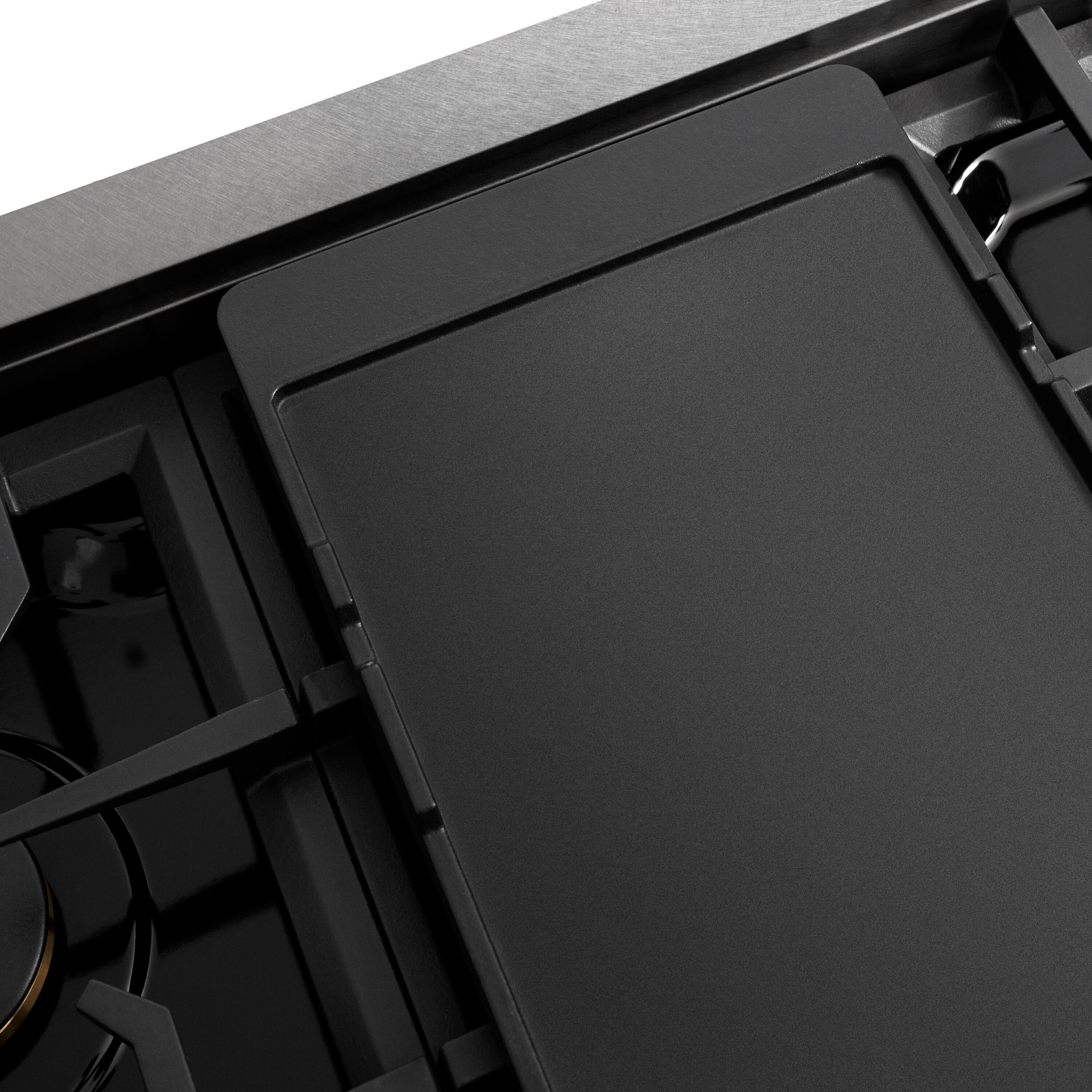 Alt View 11. ZLINE - ZLINE 48 in. Autograph Paramount Gas Rangetop with Black Accents (SRTSZ-48-MB) - Stainless Steel.