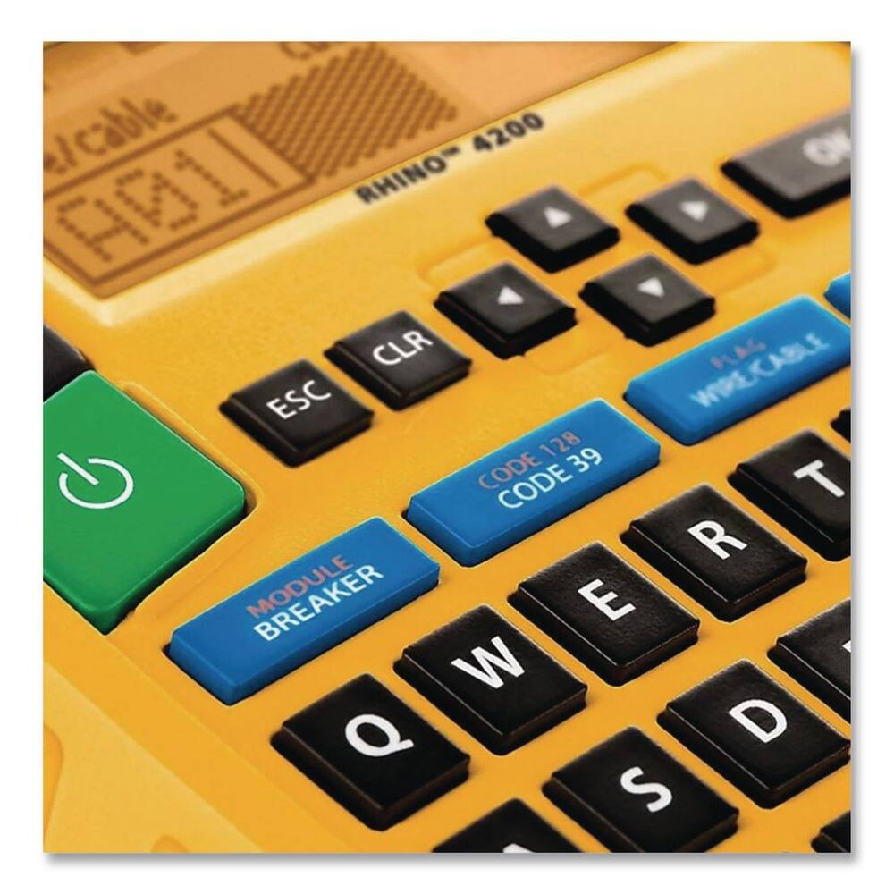 Sure, here is the corrected and grouped text from the image:

- RHINO 4200
- WIRE CABLE
- CODE 128
- CODE 39
- MODULE BREAKER
- ESC
- CLR
- WIRE CABLE